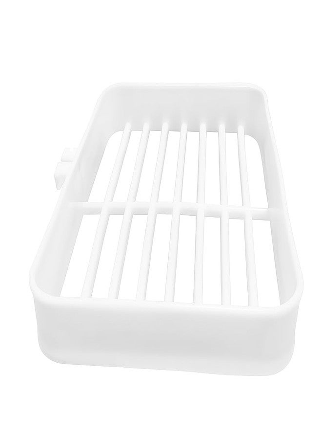 Pathavi Plastic Soap Dish Holder with Drainage Slots - Rectangular Self-Draining Soap Tray for Bathroom & Kitchen Sink, Non-Slip, Durable & Easy to Clean (White) - Image 5